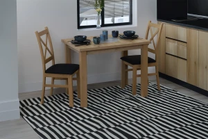 Sada 2x čalouněných židlí KRZ dub artisan/černá