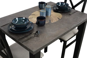 Jídelní set 100x70 se 2 židlemi M001-2 černá/beton