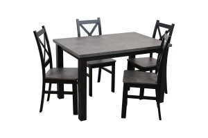 Jídelní set 150/190x80 se 4 židlemi M003-4 černá/beton
