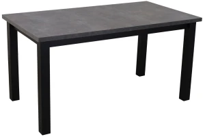 Stůl rozkládací 150/190x80 černá/beton se 6 židlemi M003-6