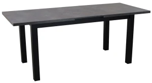 Stůl rozkládací 150/190x80 černá/beton se 6 židlemi M003-6