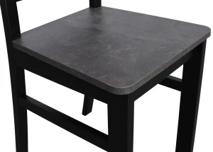 Stůl rozkládací 150/190x80 černá/beton se 6 židlemi M003-6