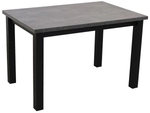 Stůl 120x80 černá/beton se 6 židlemi černá/béžová M005-6