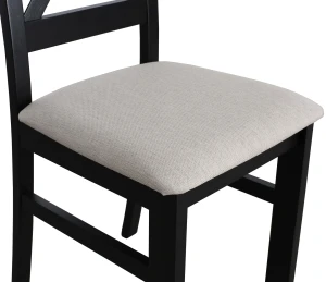 Stůl 120x80 černá/beton se 6 židlemi černá/béžová M005-6