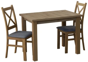 Set stolu 100x70 dub Artisan se 2 židlemi dub Artisan/šedá M007-2