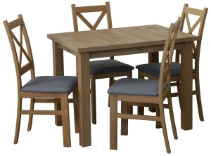 Set stolu 100x70 dub Artisan se 4 židlemi dub Artisan/šedá M007-4