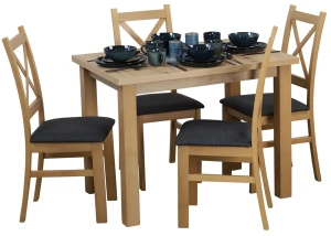Stůl 100x70 dub Artisan se 4 židlemi dub Artisan/grafit M010-4