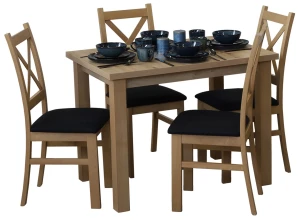 Stůl 100x70 dub Artisan se 2 židlemi dub Artisan/černá M016-2