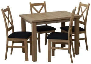 Stůl 100x70 dub Artisan se 2 židlemi dub Artisan/černá M016-2