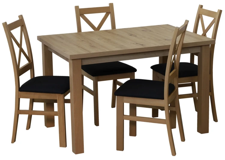 Set stolu 120x80 se 4 židlemi M017-4 dub Artisan