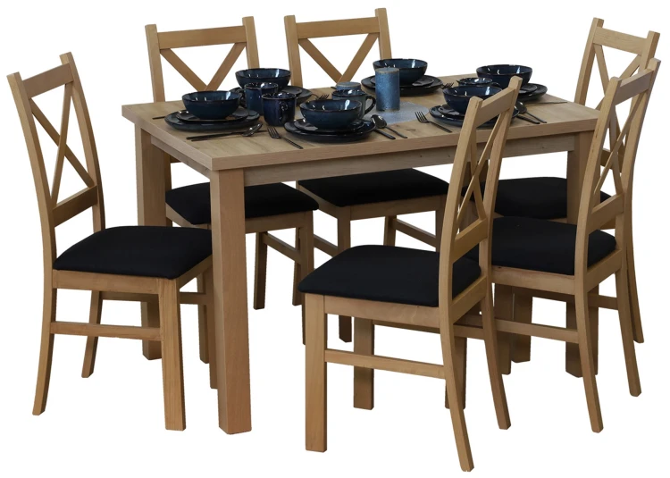 Set stolu 120x80 se 6 židlemi M017-6 dub Artisan