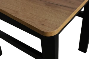 Set rozkládacího stolu 150/190×80 se 6 židlemi M021-6 černá/dub Craft