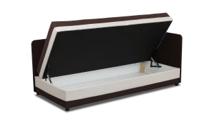 Jednolůžková postel s boxem Hirek 90x200 Hnědá/Ecru