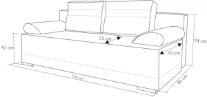 Pohovka s funkcí spaní Eufori Plus šedý