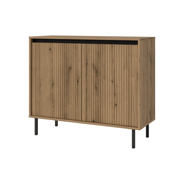 Komoda s drážkovaným čelem Yukashi 2F T812 dub evoke