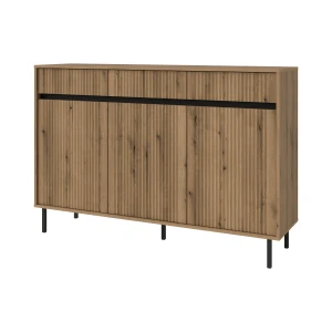 Komoda s drážkovaným čelem Yukashi 3F3S T833 dub evoke