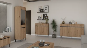 Komoda s drážkovaným čelem Yukashi 3F3S T833 dub evoke