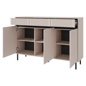 Komoda s drážkovaným čelem Yukashi 3F3S T833 béžová