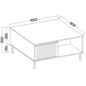 Konferenční skříňka s drážkovaným čelem Yukashi 2S T201 dub evoke