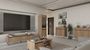 Komoda s drážkovaným čelem Yukashi 2F2S T822 dub evoke