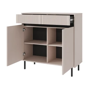 Komoda s drážkovaným čelem Yukashi 2F2S T822 béžová