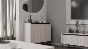 Komoda s drážkovaným čelem Yukashi 2F T812 béžová