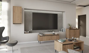 Závěsná skříňka s drážkovaným čelem Yukashi 1F T501 dub evoke