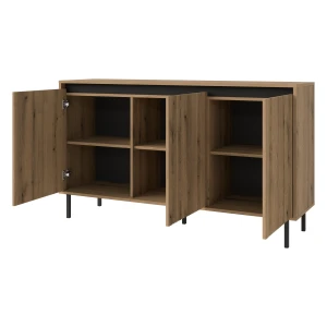 Komoda s drážkovaným čelem Yukashi 3F T813 dub evoke