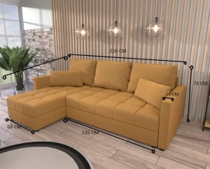 Rohová pohovka s funkcí spaní Domi Inari Šedá