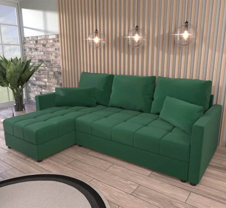 Rohová pohovka s funkcí spaní Domi Kronos Zelená