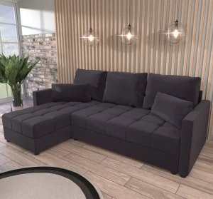 Rohová pohovka s funkcí spaní Domi Kronos Grafit