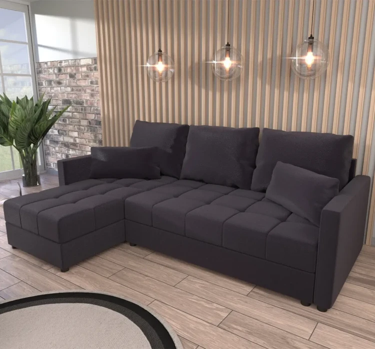 Rohová pohovka s funkcí spaní Domi Kronos Grafit