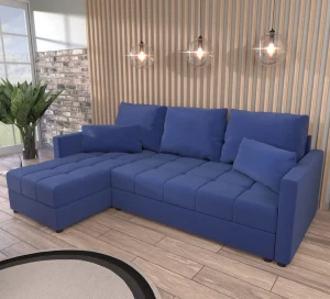 Rohová pohovka s funkcí spaní Domi Kronos Modrá