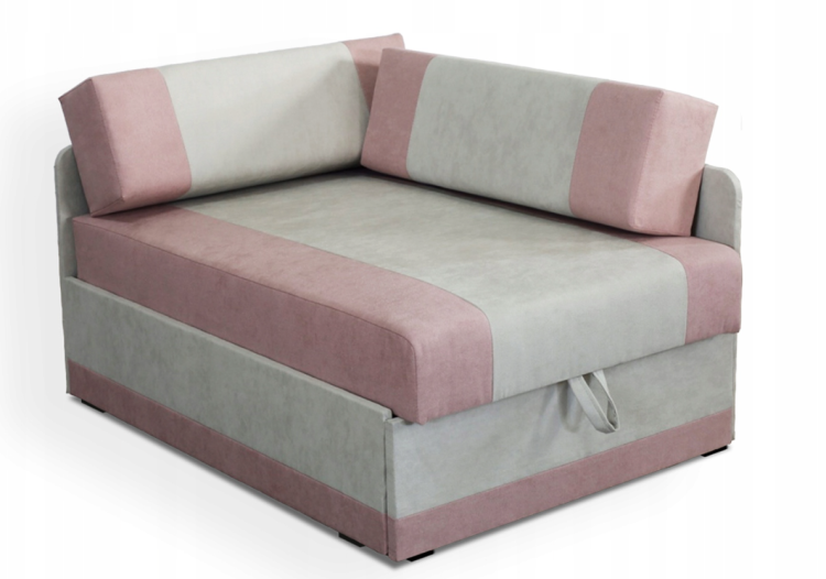 Rozkládací rohová pohovka pro jednu osobu Vaxer Růžovo/Šedá