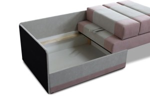 Rozkládací rohová pohovka pro jednu osobu Vaxer Růžovo/Šedá