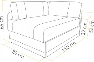 Rozkládací rohová pohovka pro jednu osobu Vaxer Růžovo/Šedá