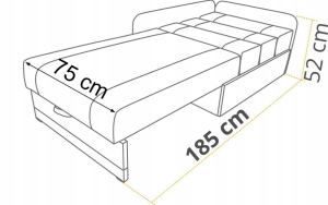 Rozkládací rohová pohovka pro jednu osobu Vaxer Růžovo/Šedá