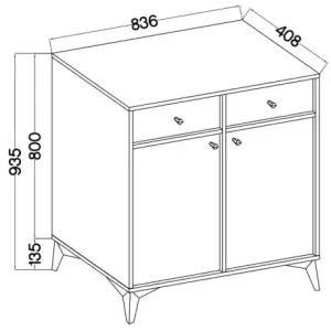 Komoda se zásuvkami Sakai 1 2F 2S T826 Béžová