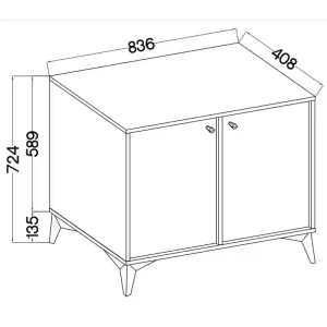Dvoukřídlá komoda Sakai 1 2F T812 Béžová