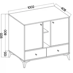Komoda se zásuvkami Sakai 1 2F 2S T825 Béžová