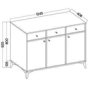 Komoda se zásuvkami Sakai 1 3F 3S T827 Béžová