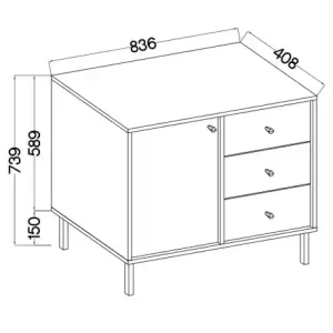 Komoda se zásuvkami Sakai 2 1F 3S T814 Béžová