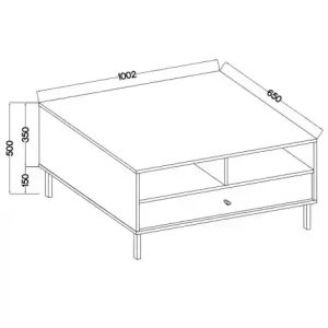 Konferenční stolek se zásuvkou Sakai 2 1S T201 Béžová