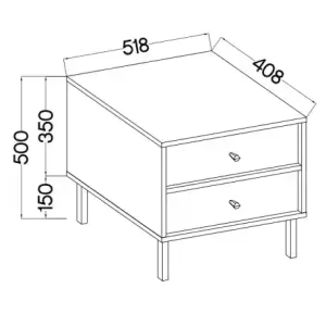 Noční stolek se zásuvkami Sakai 2 2S T801 Béžová