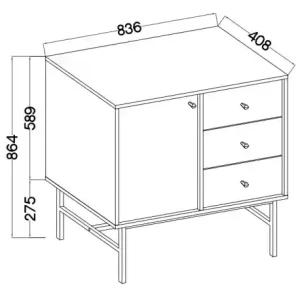 Komoda se zásuvkami Sakai 3 1F 3S T814 Béžová