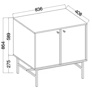 Dvoukřídlá komoda Sakai 3 2F T812 Béžová