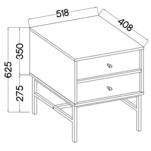 Noční stolek se zásuvkami Sakai 3 2S T801 Béžová