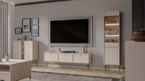 Skleněná vitrína Sakai 3 2F T101 Béžová