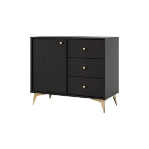 Komoda se zásuvkami Sakai 1 1F 3S T814 Černá