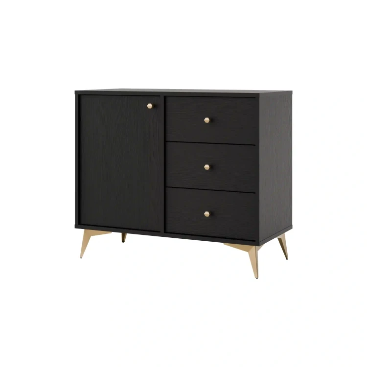 Komoda se zásuvkami Sakai 1 1F 3S T814 Černá